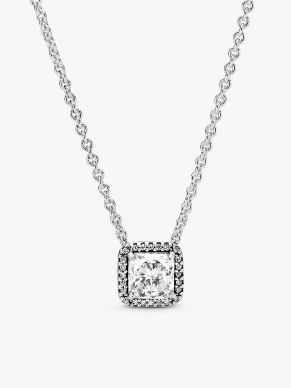 Pandora Square Sparkle Halo Necklace